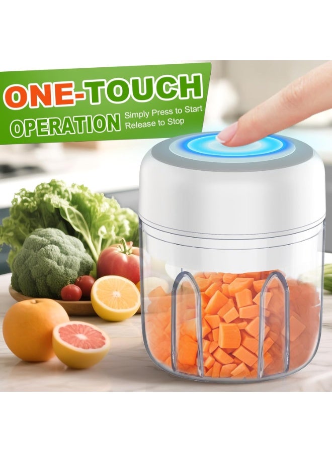 Electric Mini Food Processor, Vegetable & Garlic Chopper, Portable Onion Dicer for Meat, Baby Food, Nuts & Veggies, Small Blender for Kitchen - Image 5
